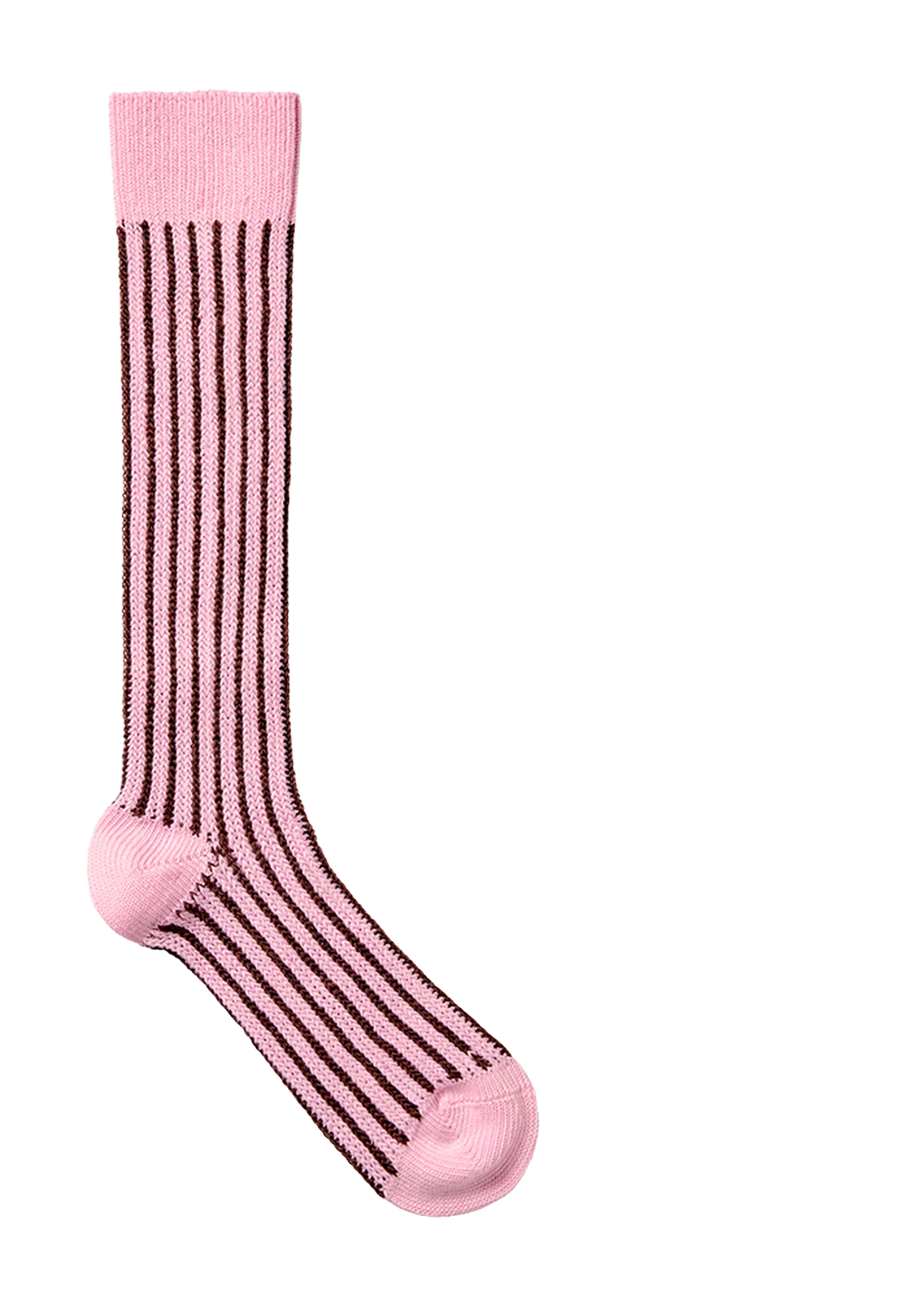 2289 Long Socke | Pink and Brown Stripes