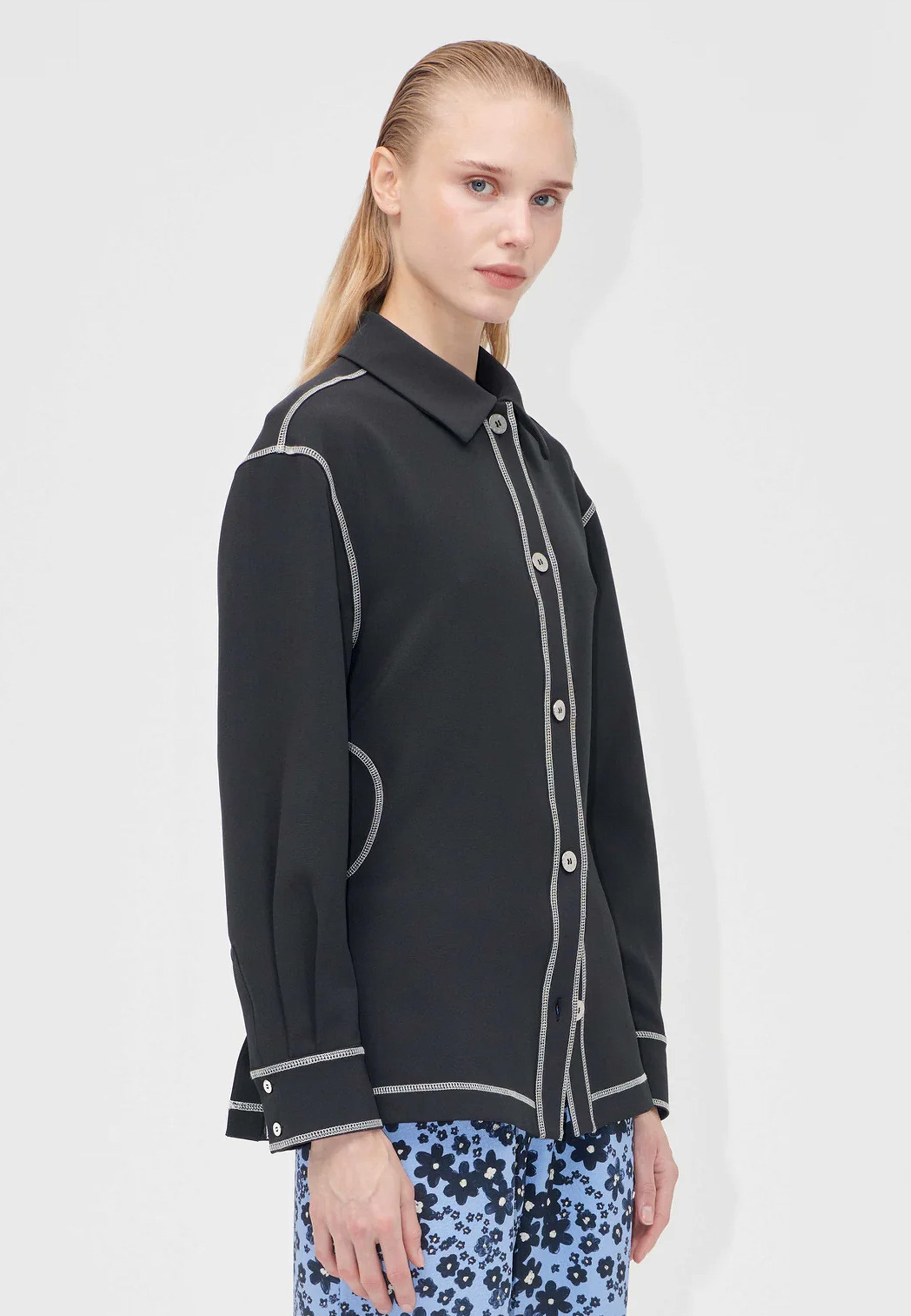 S029-2369 Cut Out Hemd | Black