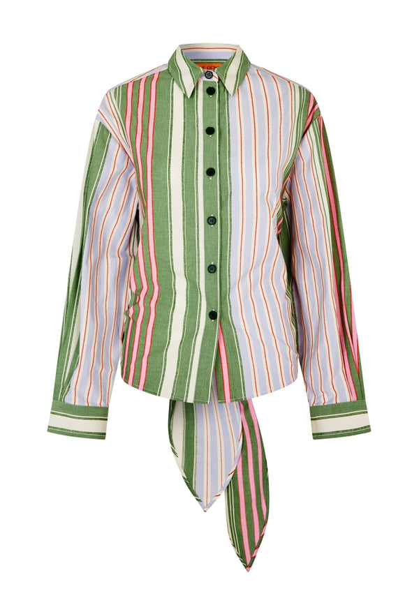 S030-2363 Wickelbluse | Forest Stripe