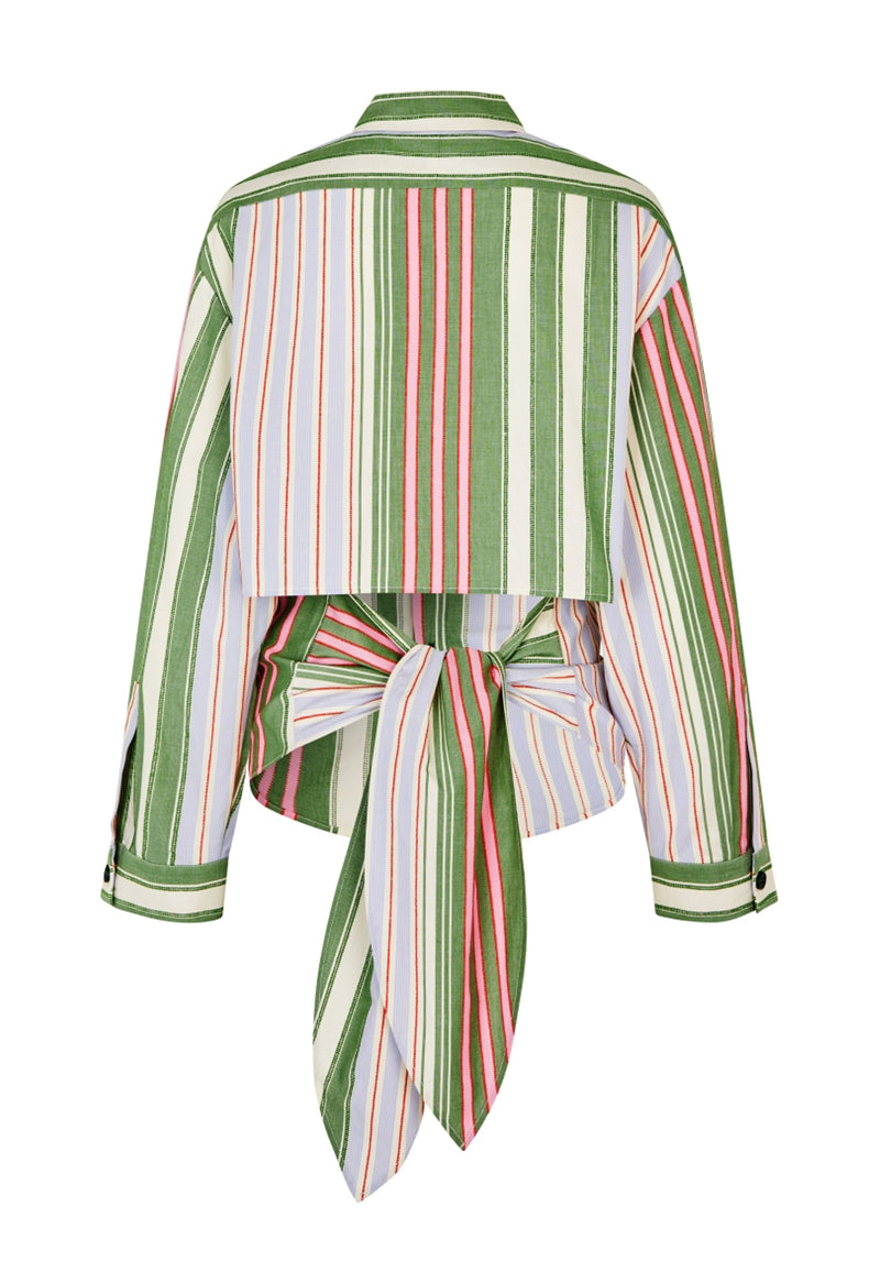 S030-2363 Wickelbluse | Forest Stripe