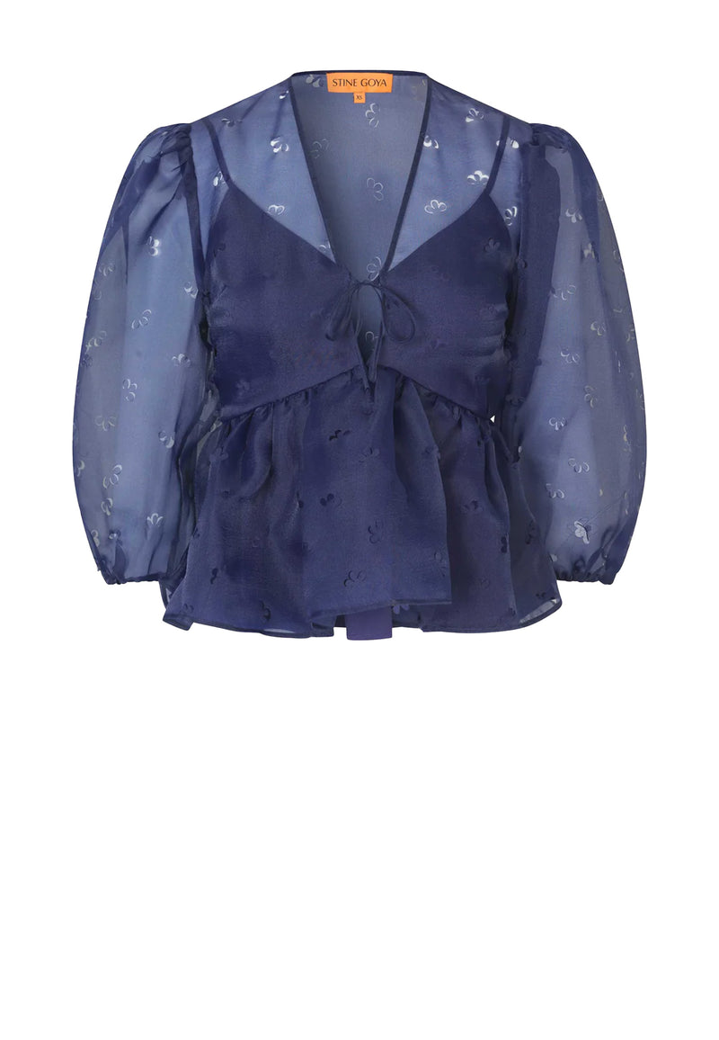 T062-1608 Organza Bluse | Ditzy Floral