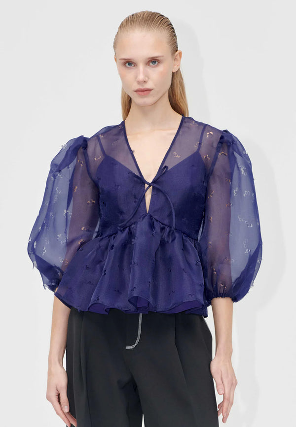 T062-1608 Organza Bluse | Ditzy Floral