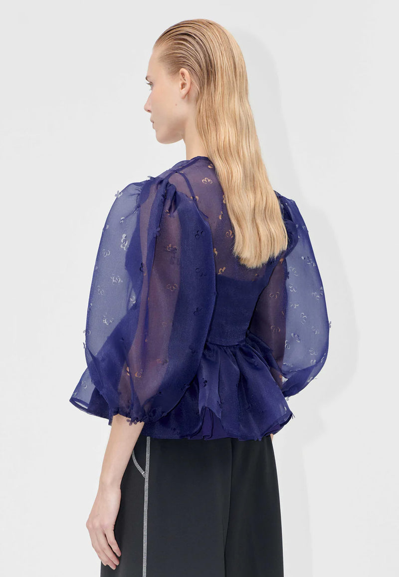 T062-1608 Organza Bluse | Ditzy Floral