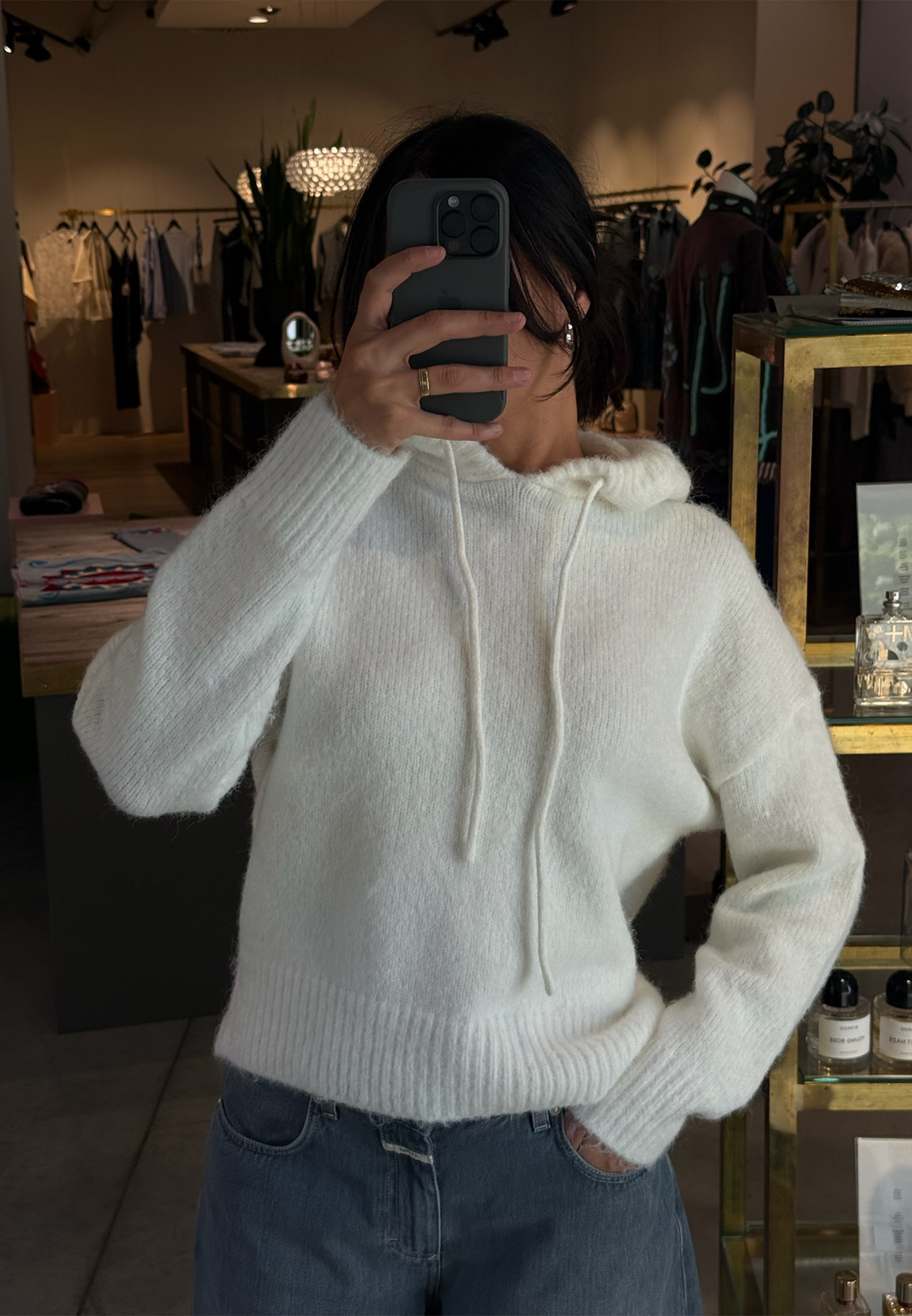 Athena Brushed Hoodie Pullover | Ecru