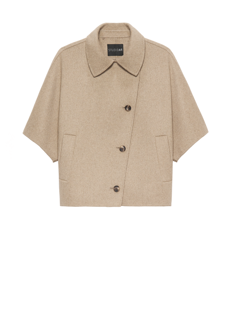 Avy Wolljacke | Dark Beige Melange