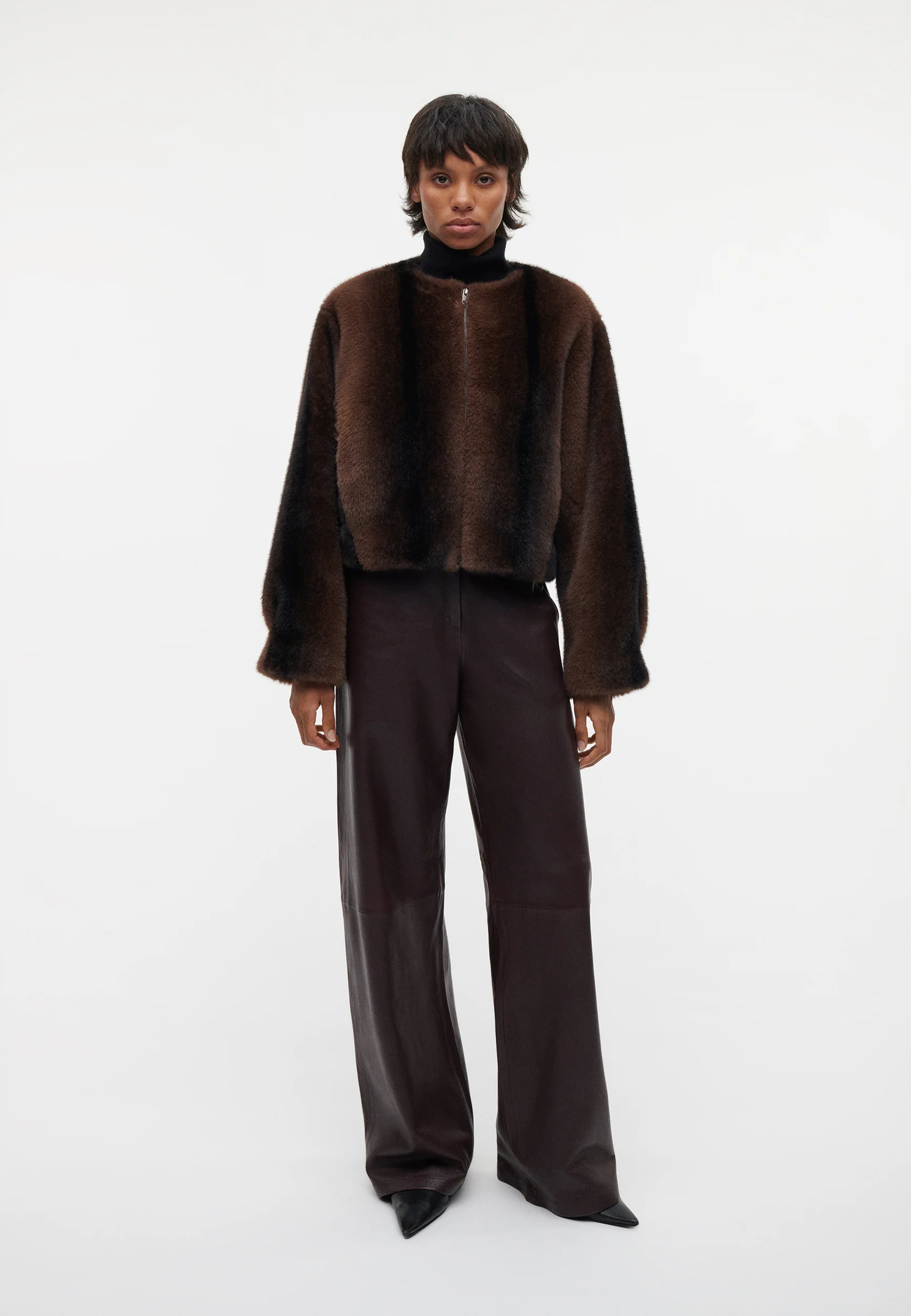Celeste Fake Fur Bomberjacke | Dark Brown Mink