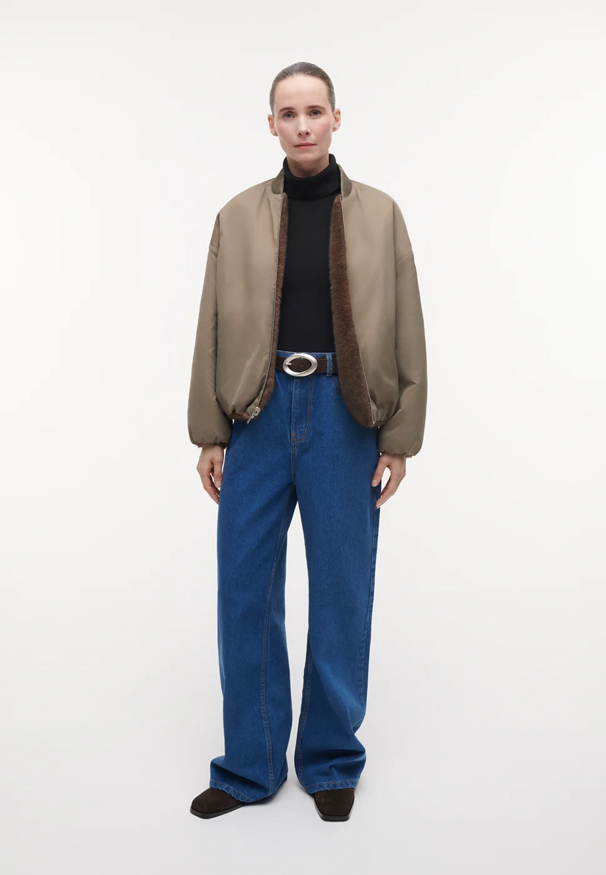 Etta Faux Fur Bomberjacke | Choco Mink