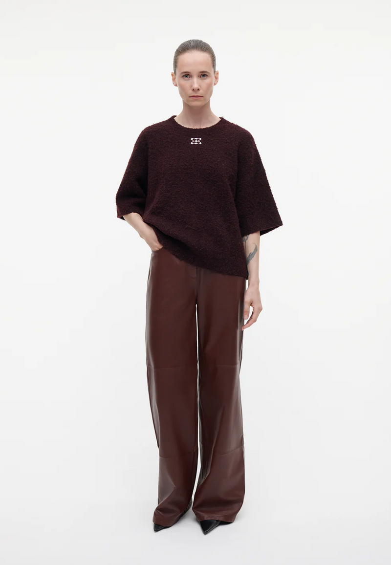 Jessica Boucle Strick T-Shirt | Omni Red