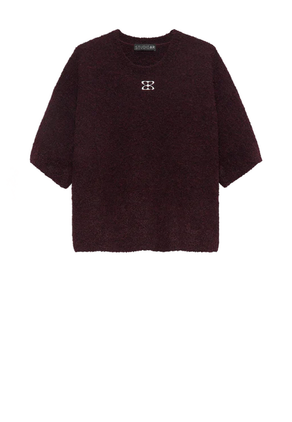 Jessica Boucle Strick T-Shirt | Omni Red