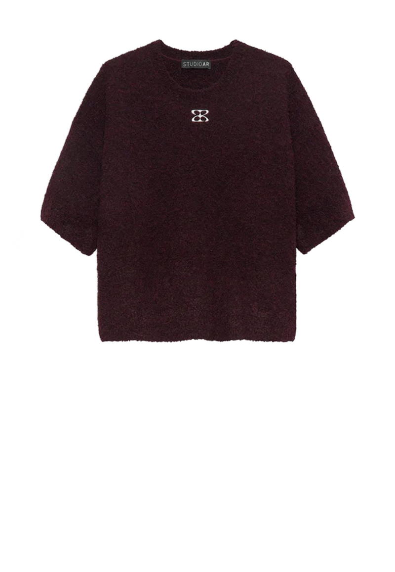 Jessica Boucle Strick T-Shirt | Omni Red