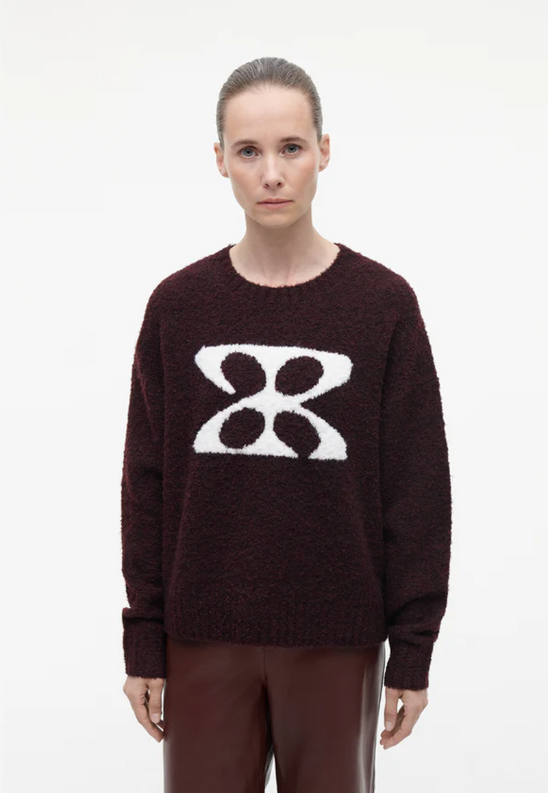Kirsten Boucle Strick Pullover | Omni Red