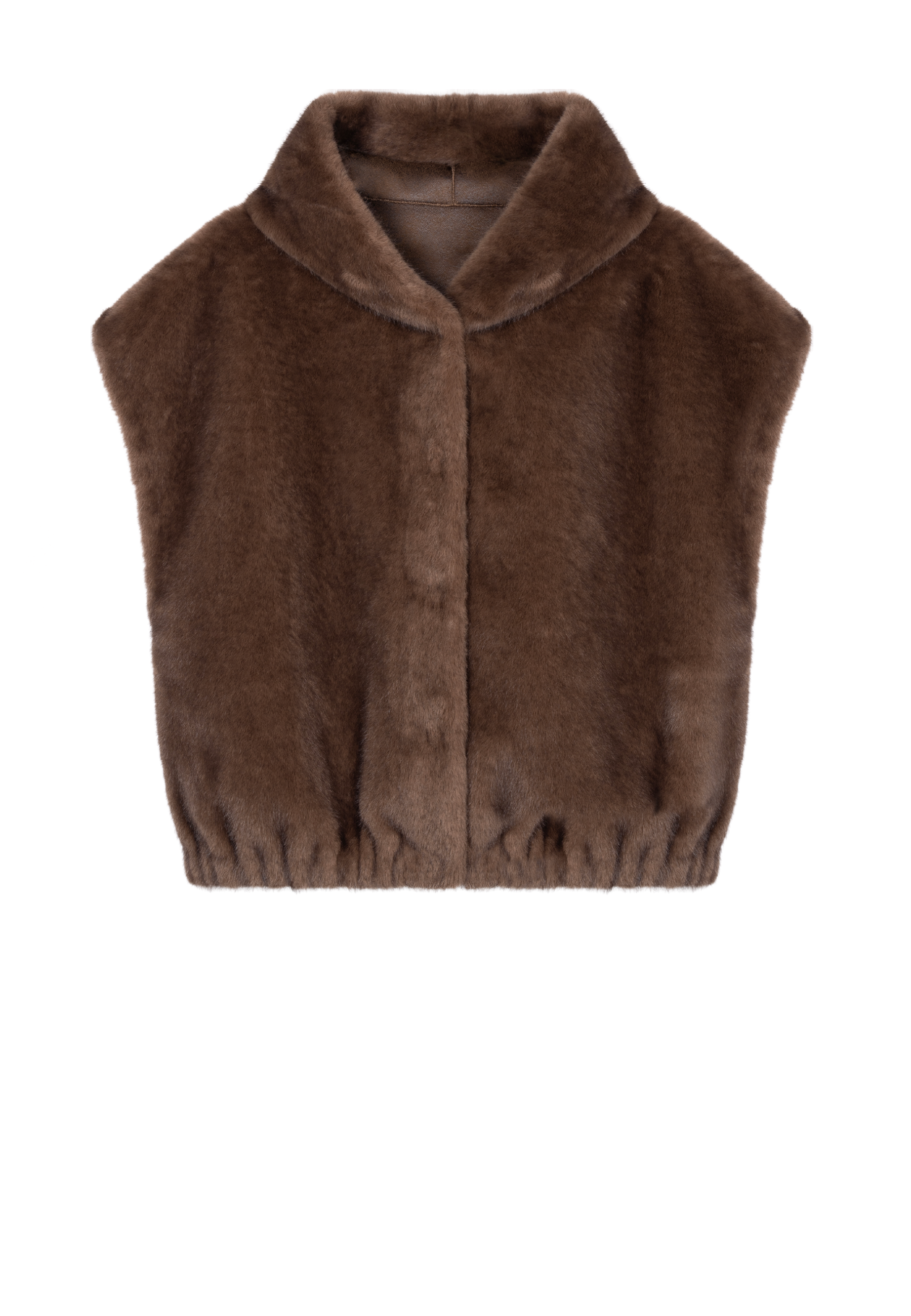 Olena Faux Fur Weste | Choco Mink