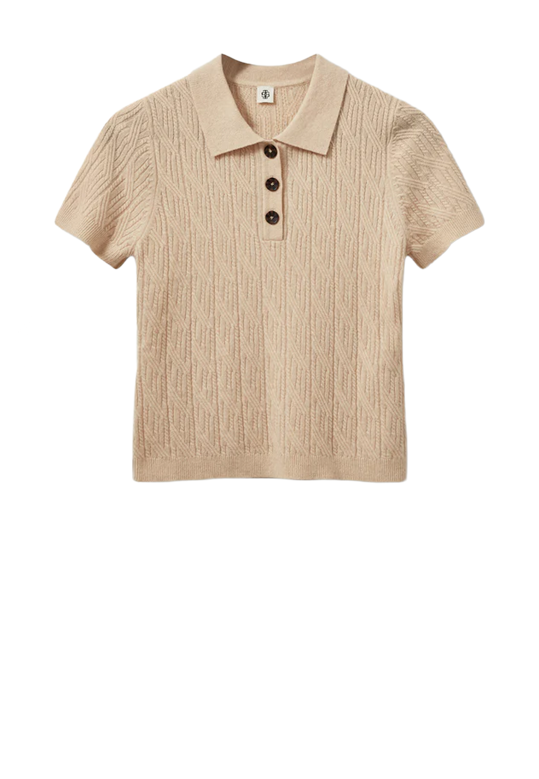 Como Cable Mini Polo T-Shirt | Macadamia