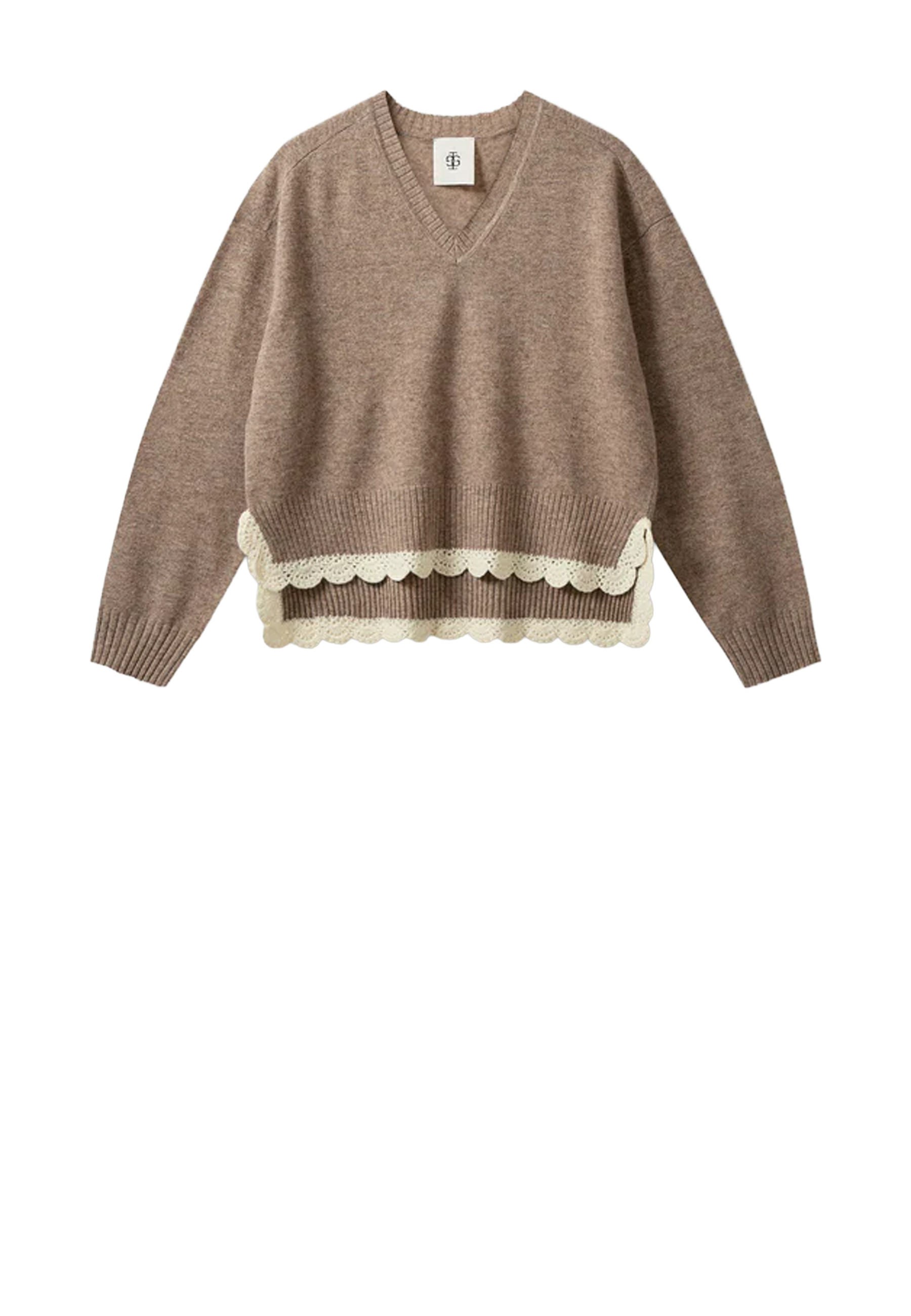 Como Crochet Pullover | Beige Melange