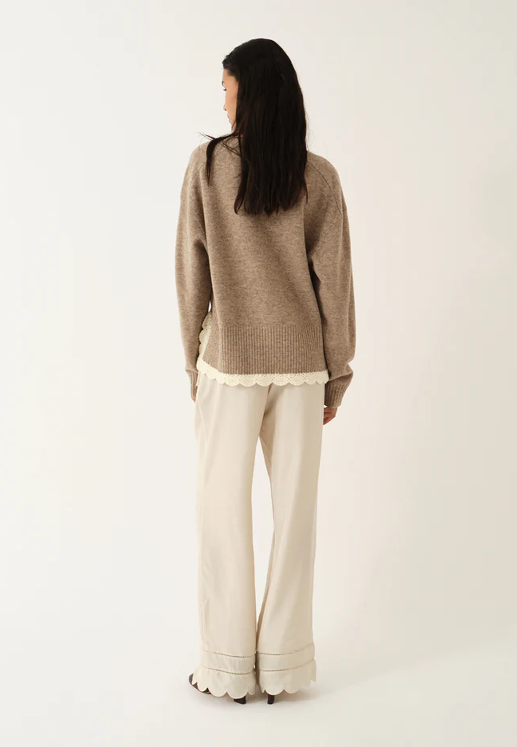 Como Crochet Pullover | Beige Melange
