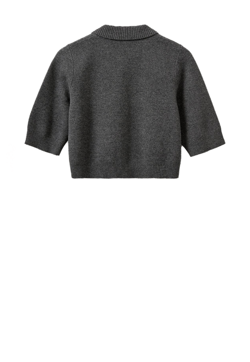Como Kurzarm Cardigan | Grey Melange