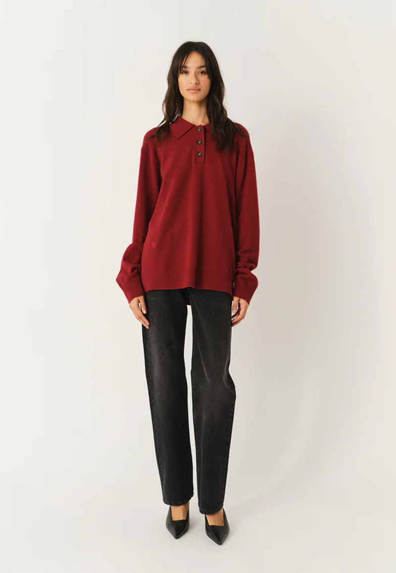 Como Strick Polo-Shirt | Burgundy