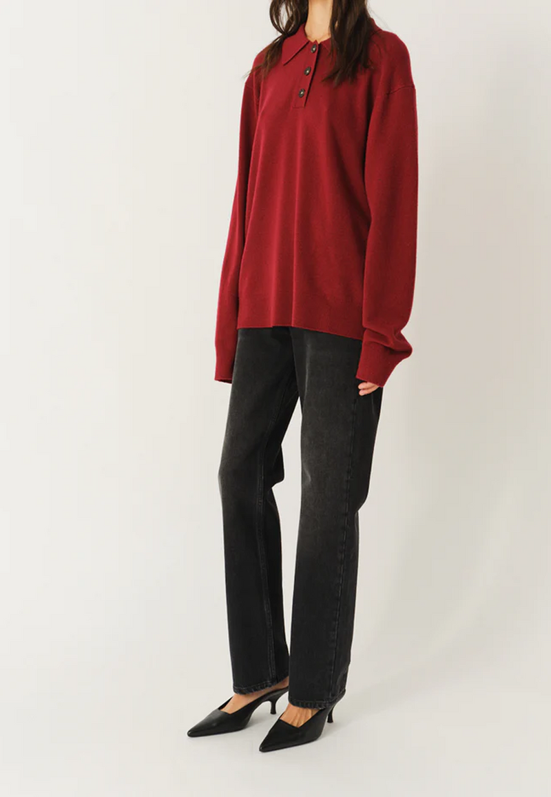 Como Strick Polo-Shirt | Burgundy
