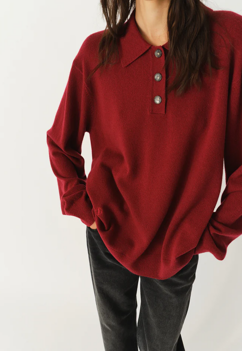 Como Strick Polo-Shirt | Burgundy