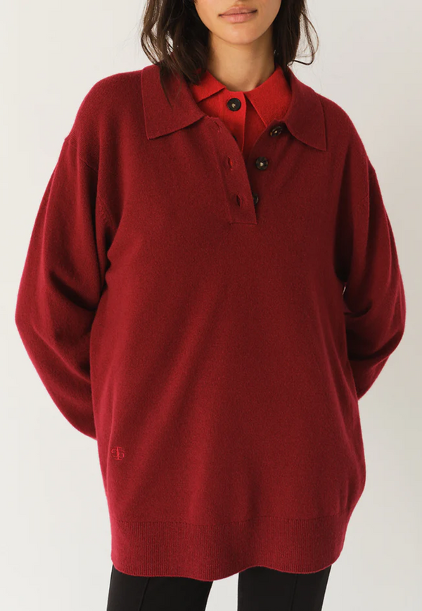 Como Strick Polo-Shirt | Burgundy