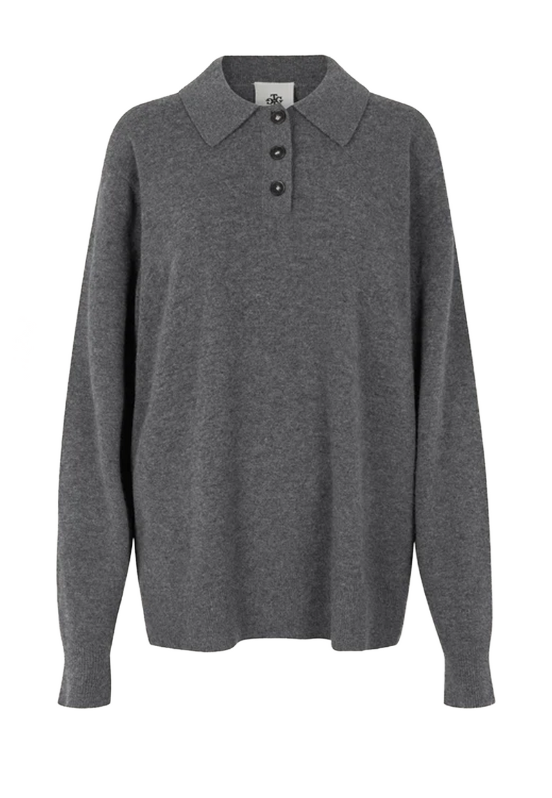 Como Strick Polo-Shirt | Grey Melange