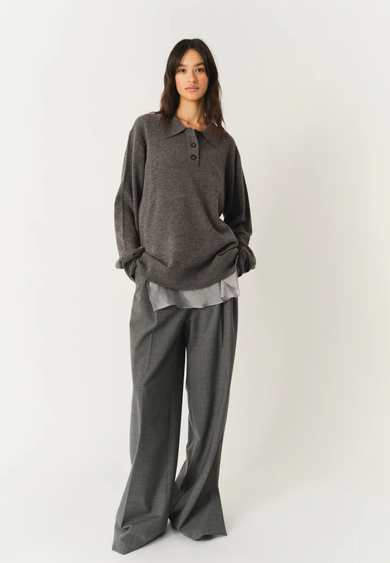 Como Strick Polo-Shirt | Grey Melange