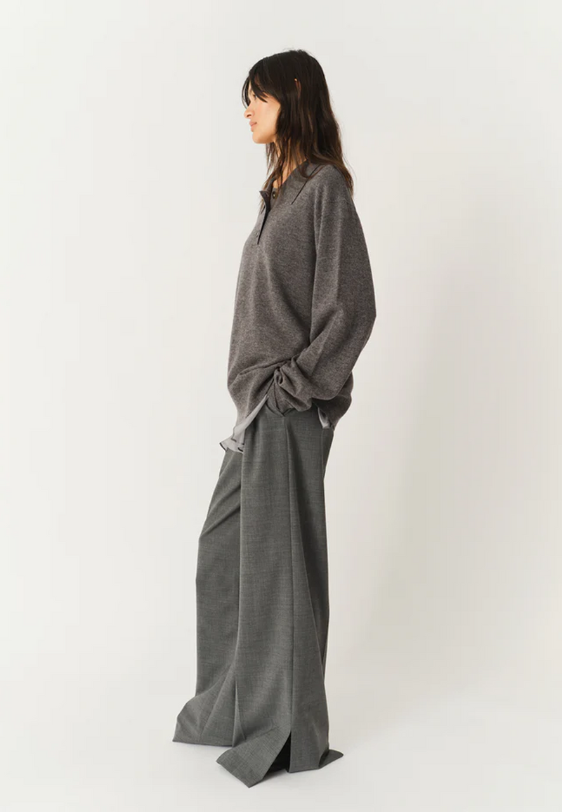 Como Strick Polo-Shirt | Grey Melange