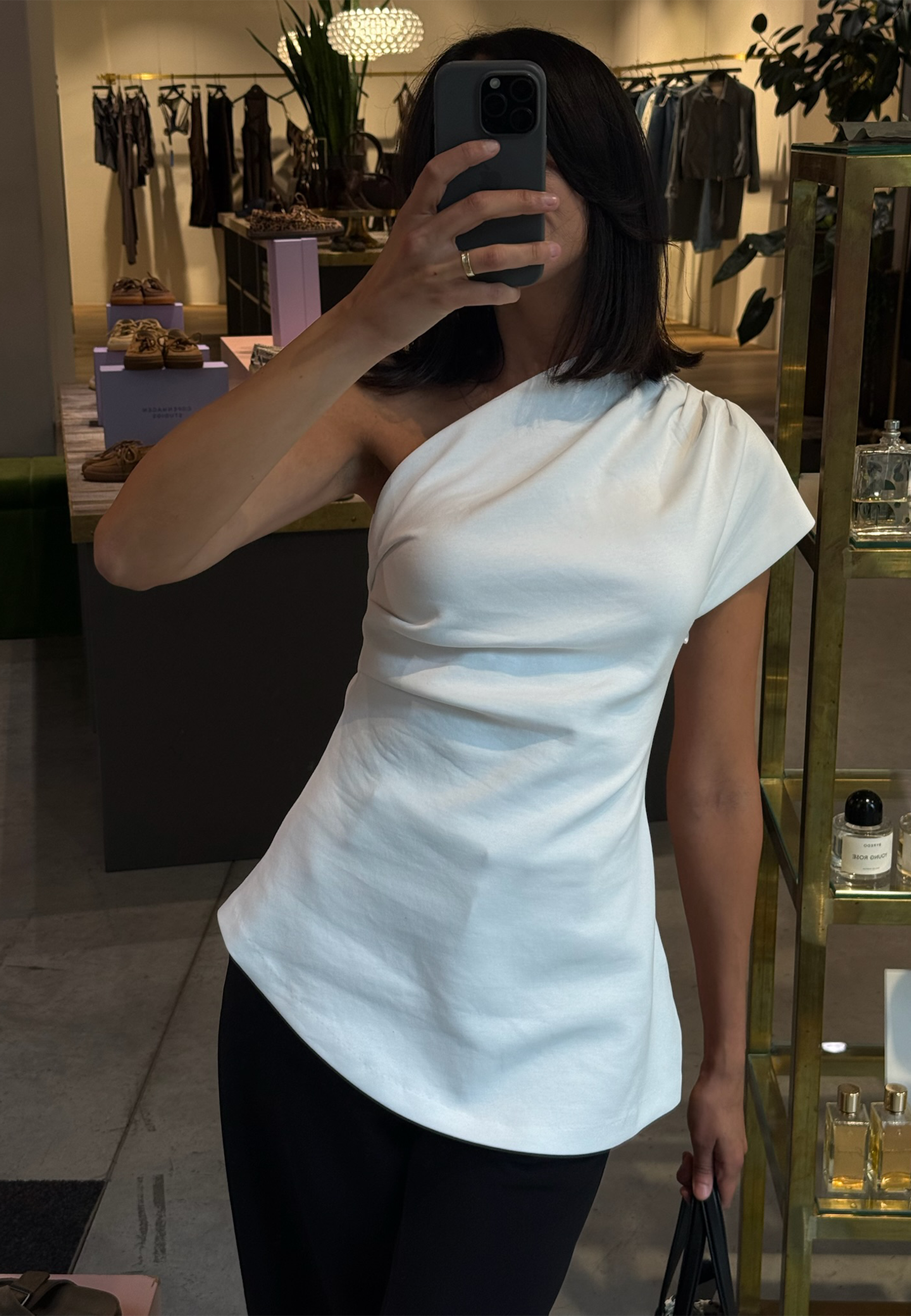 Glam Asymmetric T-Shirt | Cream
