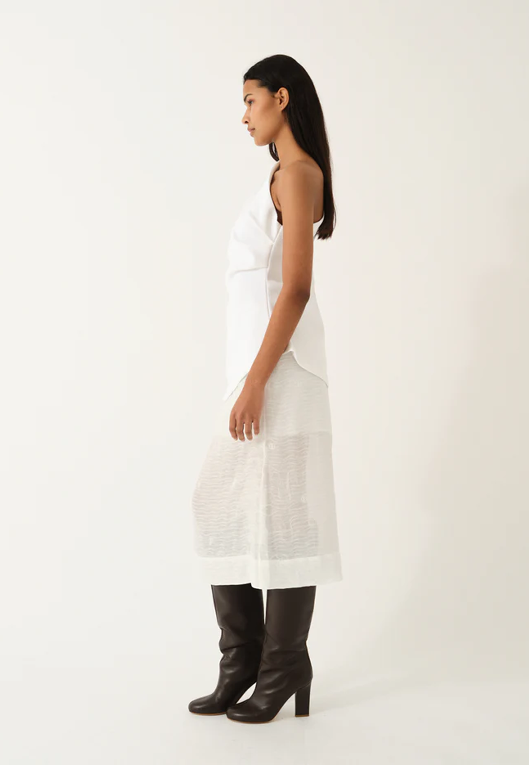 Glam Asymmetric T-Shirt | Cream