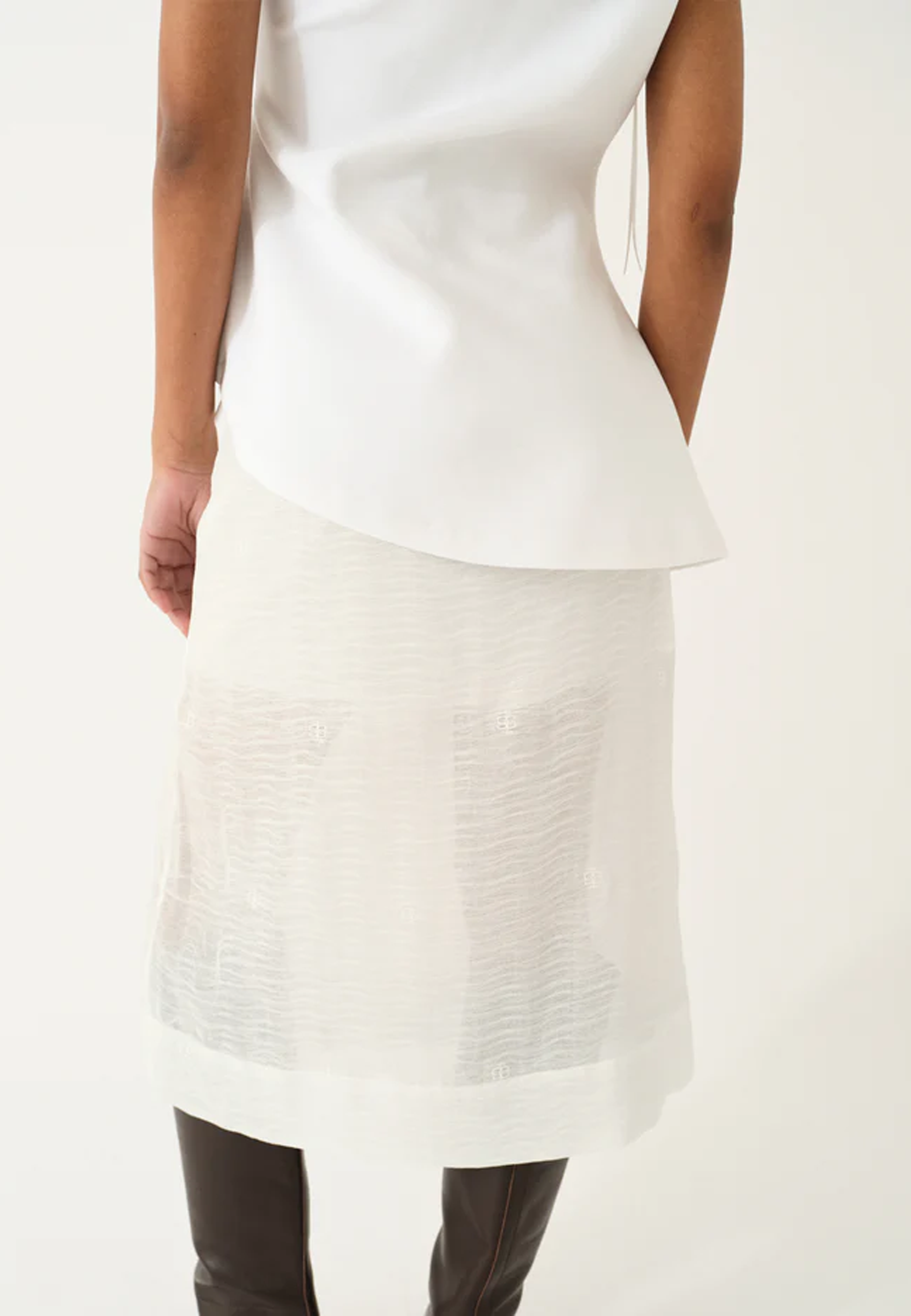Glam Asymmetric T-Shirt | Cream