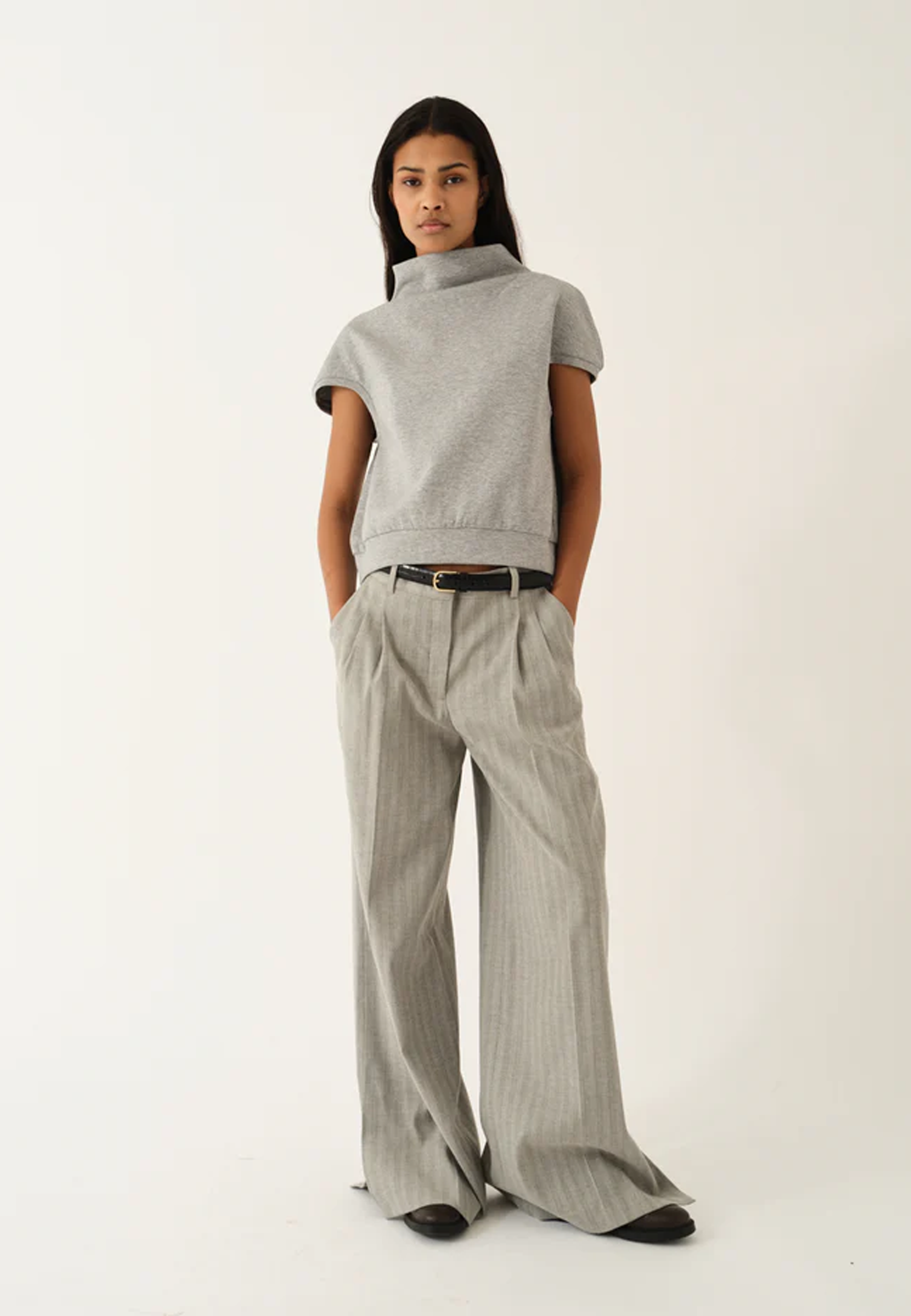 Glam Sweat T-Shirt | Grey Melange