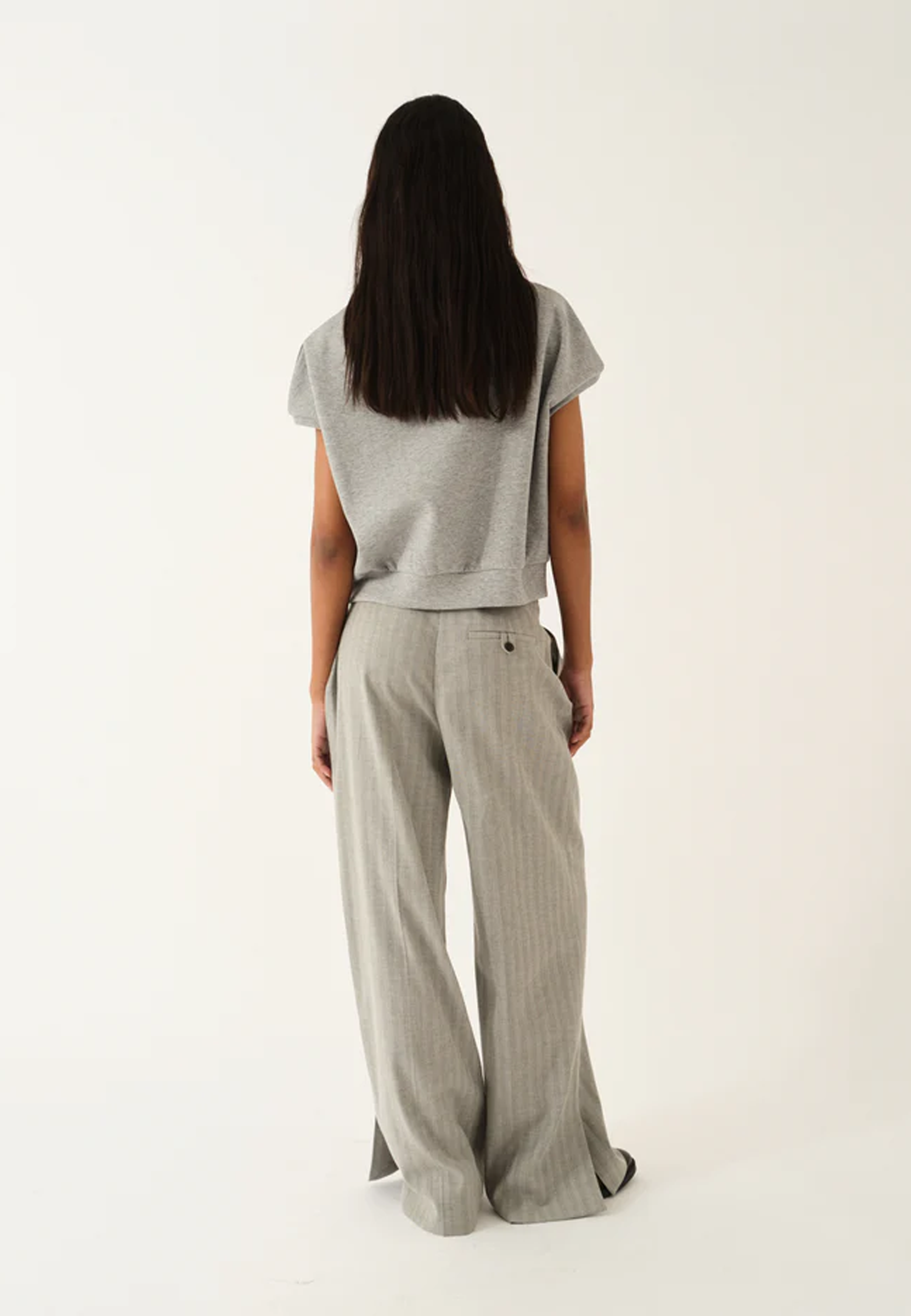 Glam Sweat T-Shirt | Grey Melange