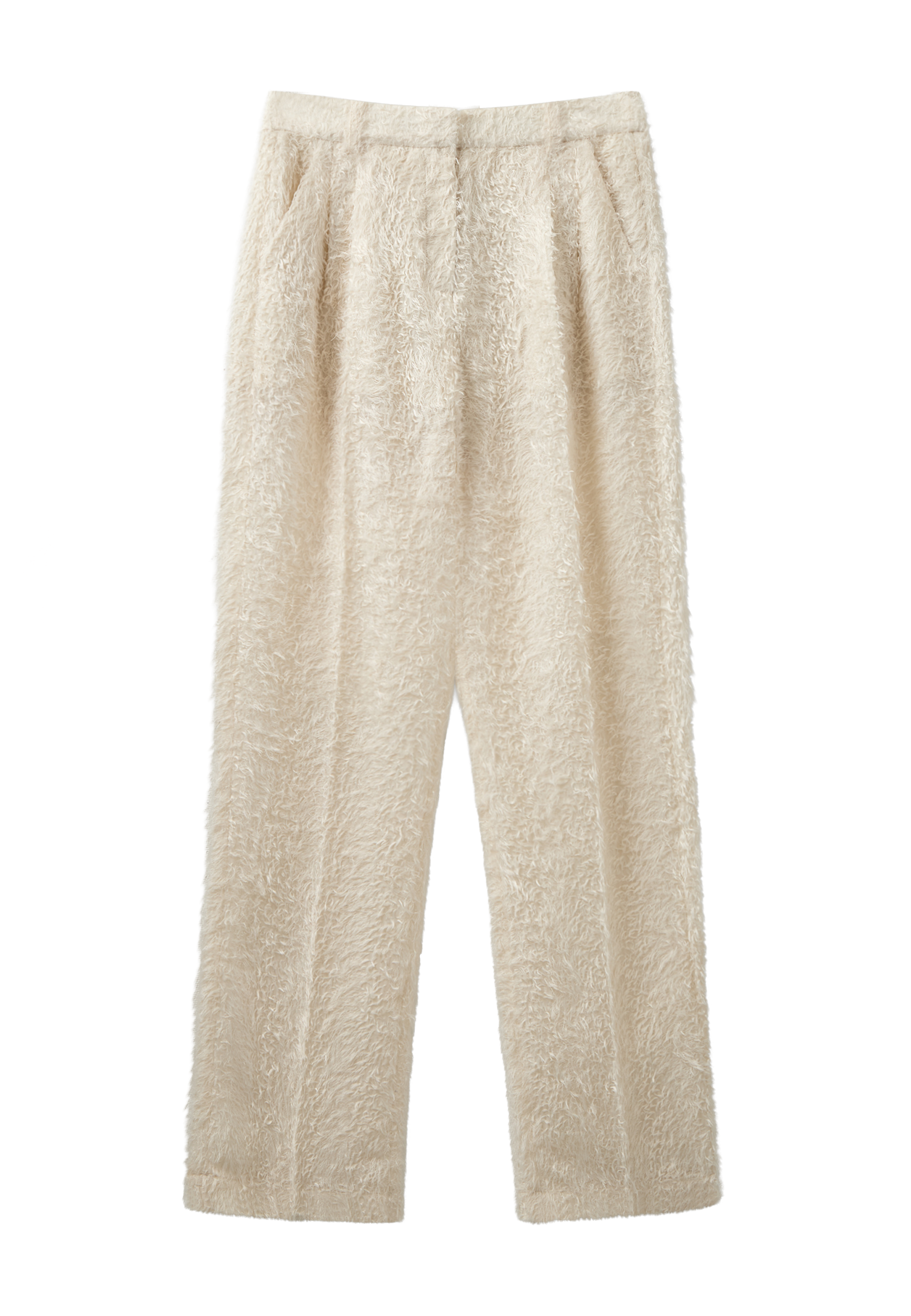 Lela plisserede bukser | Cremefarvet