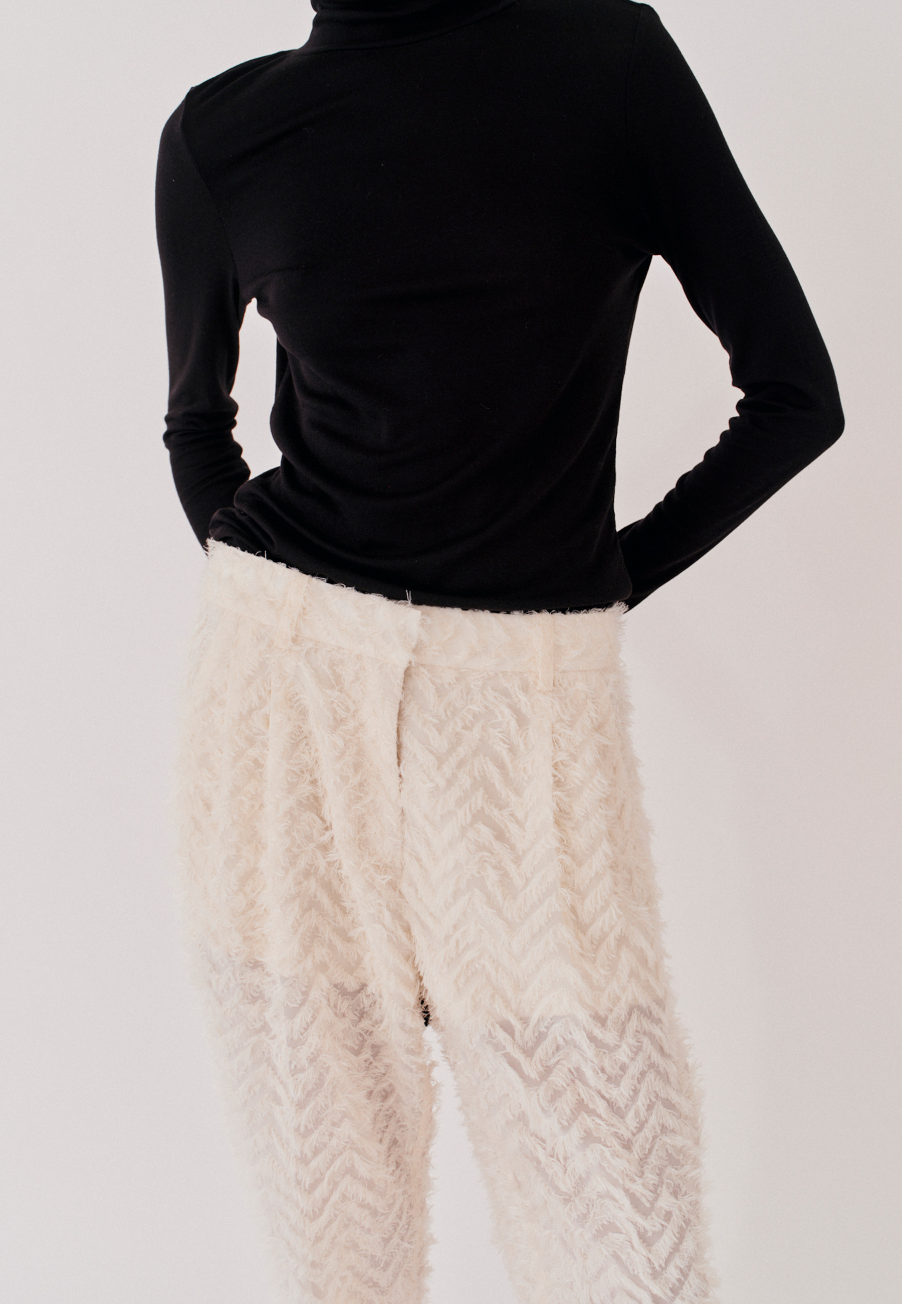 Lela plisserede bukser | Cremefarvet