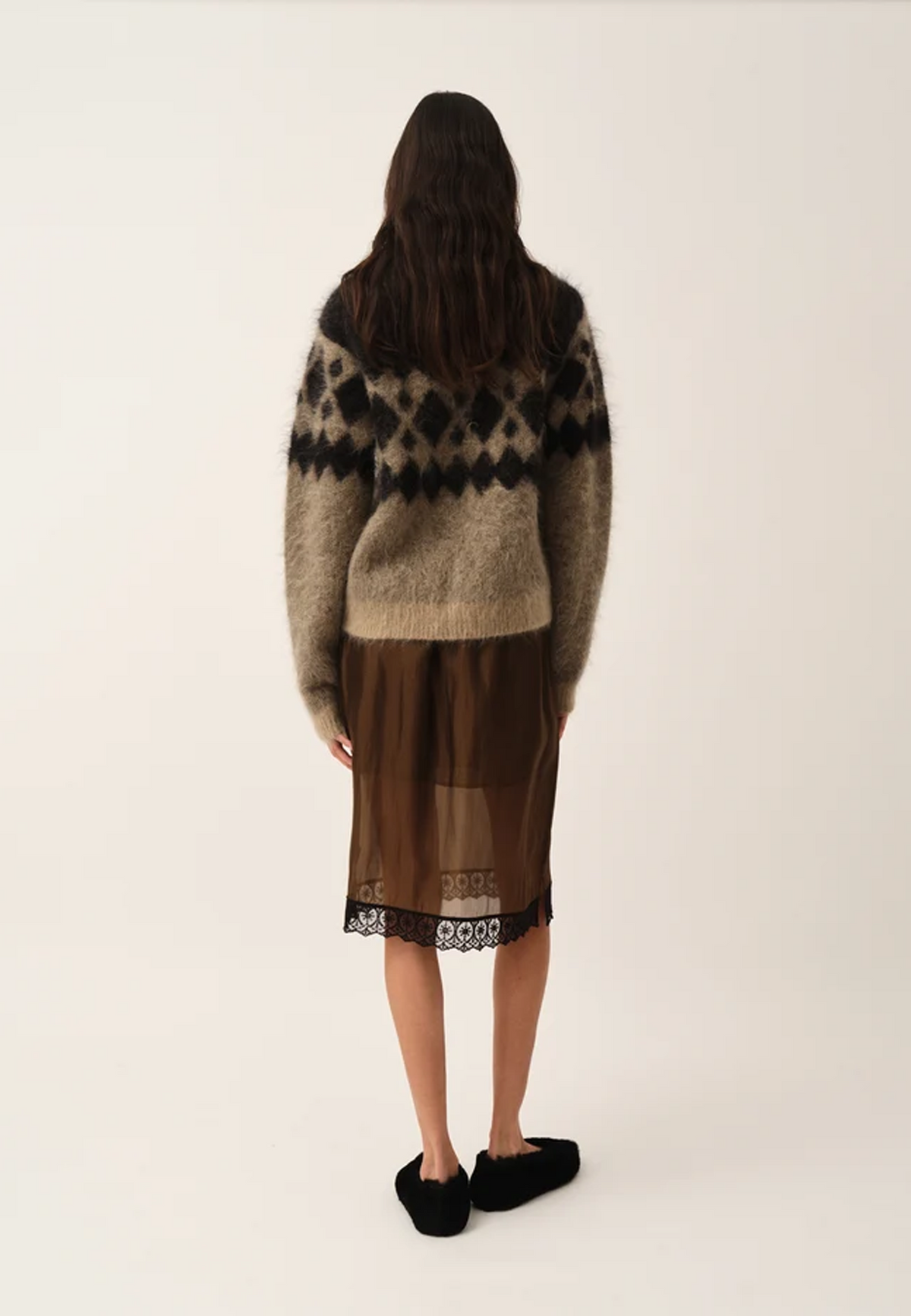 Roma Argyle Knit Pullover | Raw Black Artwork