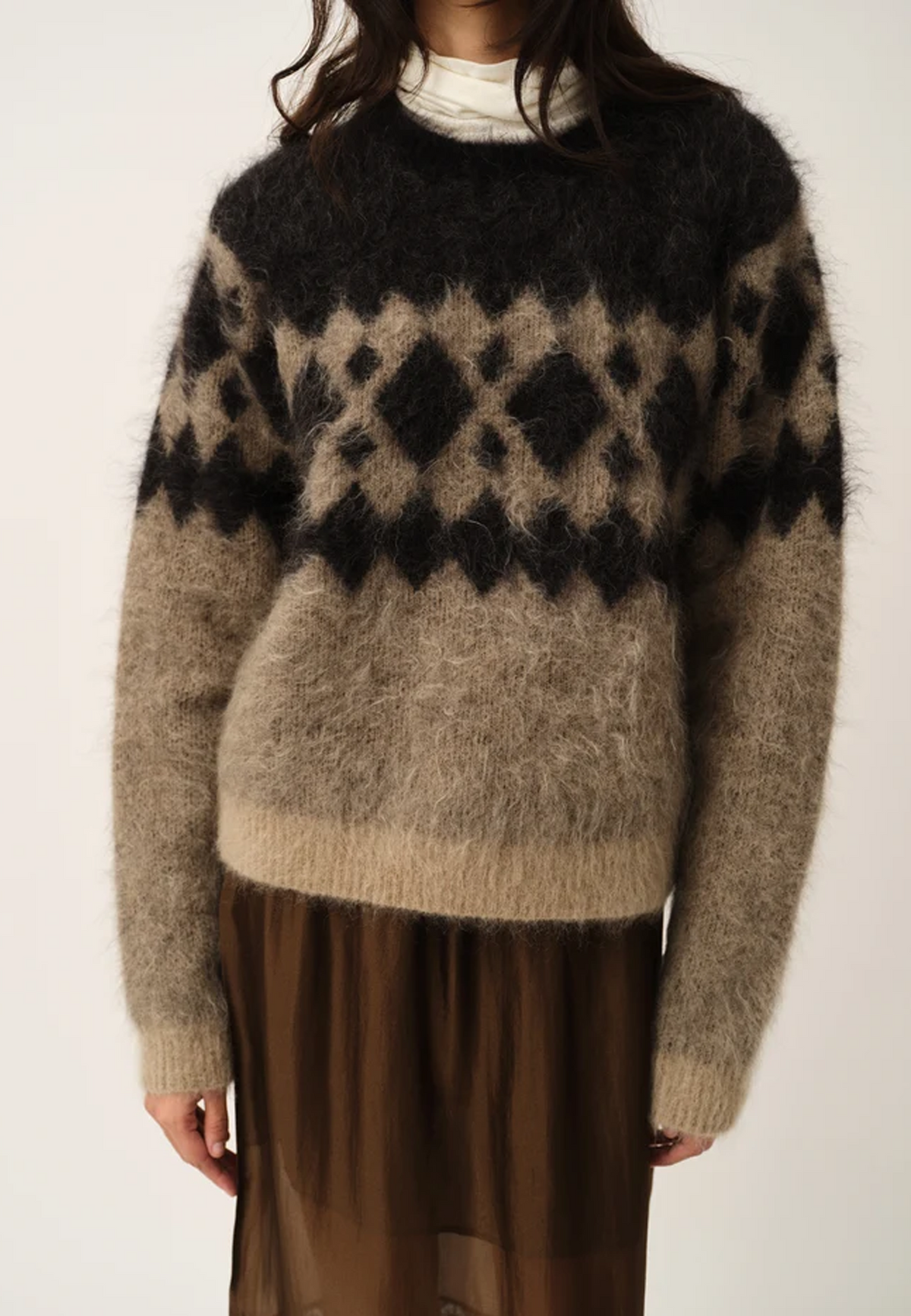 Roma Argyle Knit Pullover | Raw Black Artwork