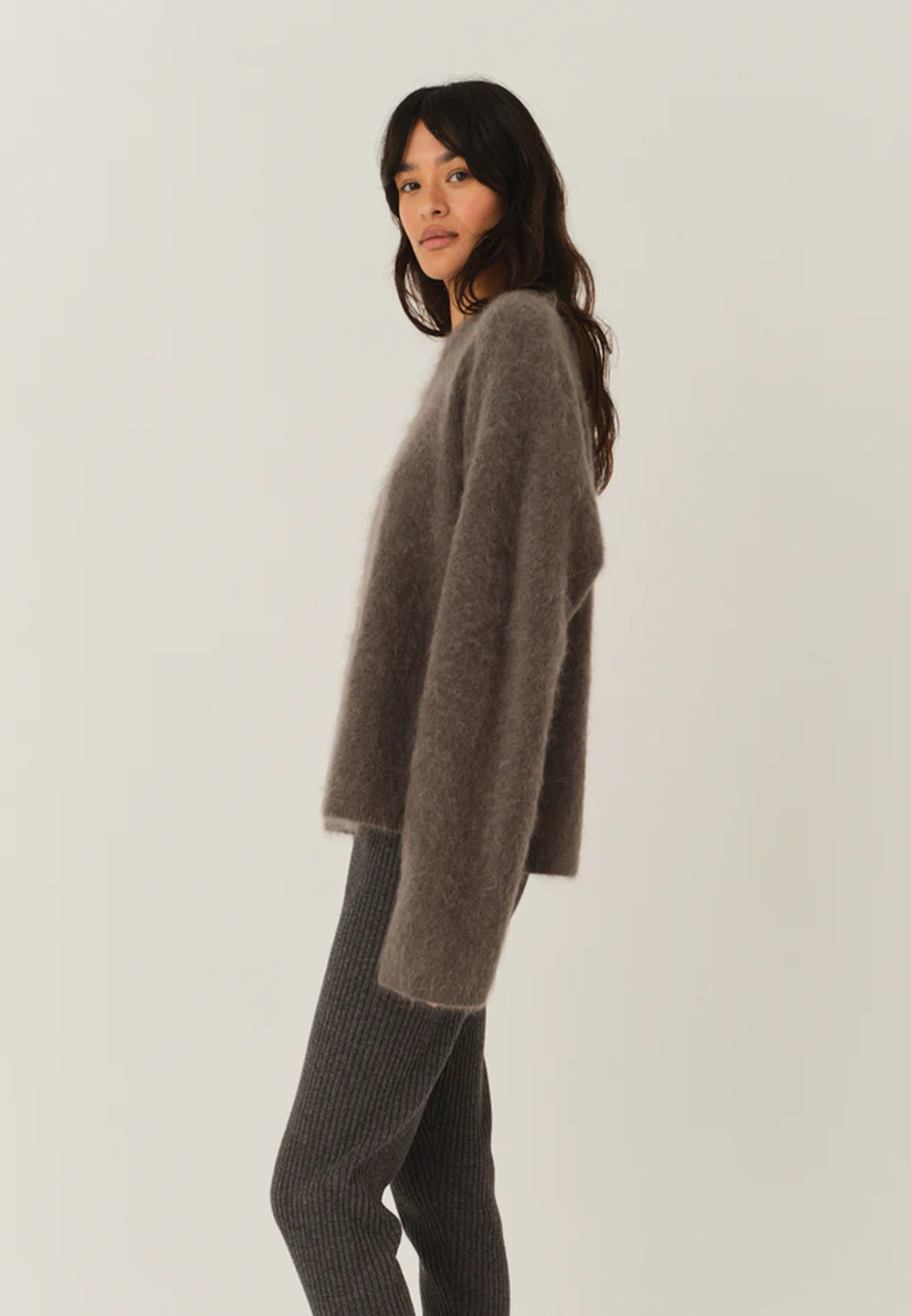 Roma Boyfriend Sweater | Gray melange