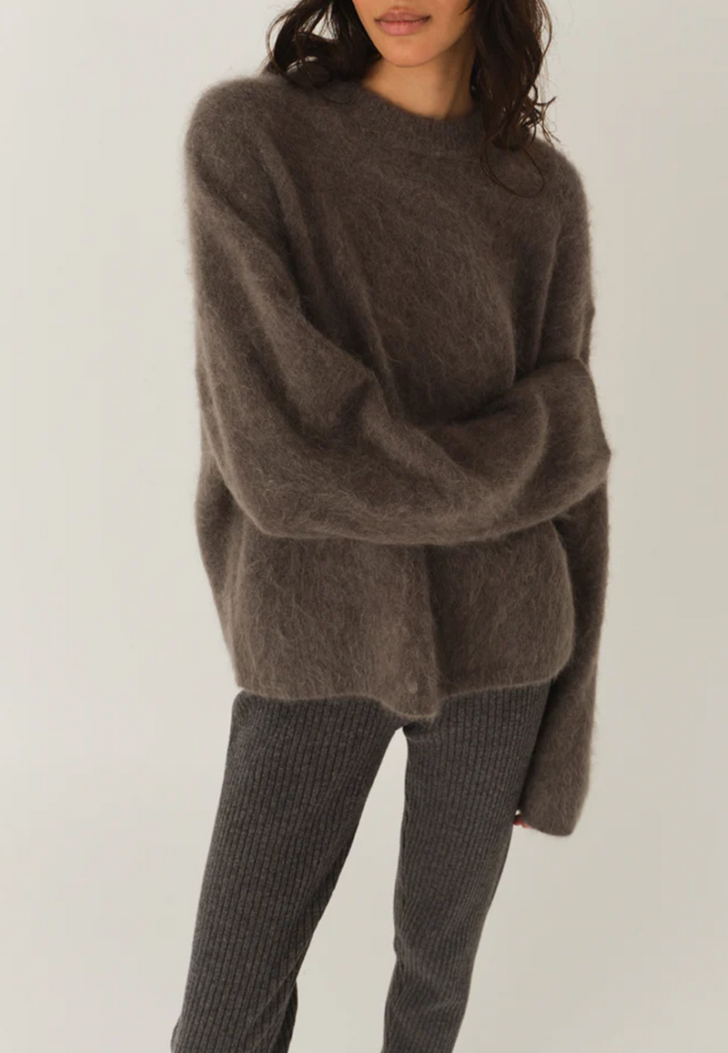 Roma Boyfriend Pullover | Grey Melange