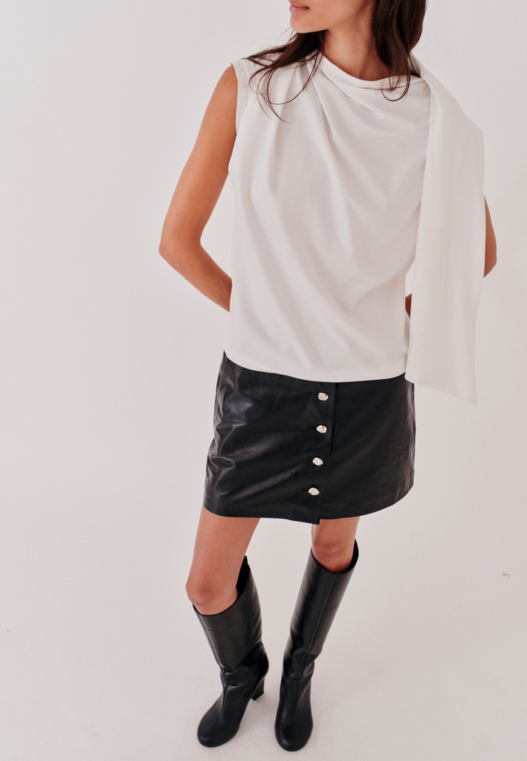 Tørklæde Vandfaldstop | Creme