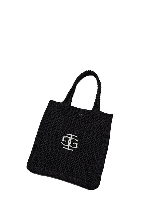 St. Tropez Crochet Logo Bag | Black
