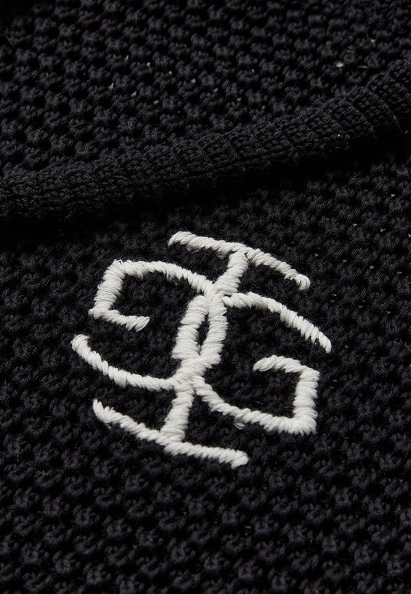 St. Tropez Crochet Logo Bag | Black