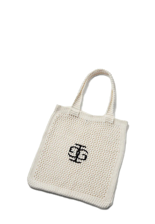 St. Tropez Crochet Logo Bag | Cream