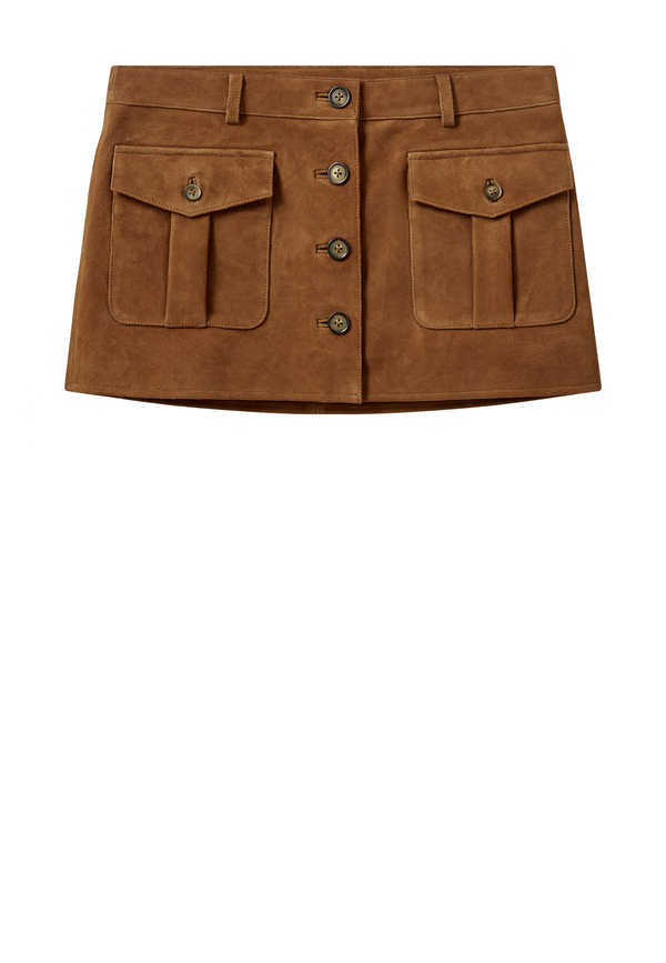 Suede Minirock | Hazelnut
