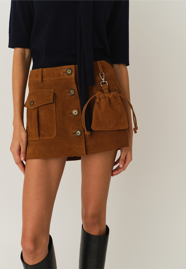 Suede Minirock | Hazelnut
