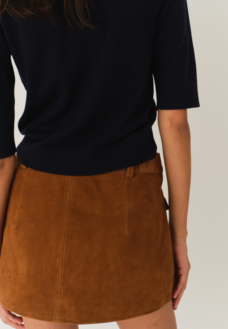 Suede Minirock | Hazelnut