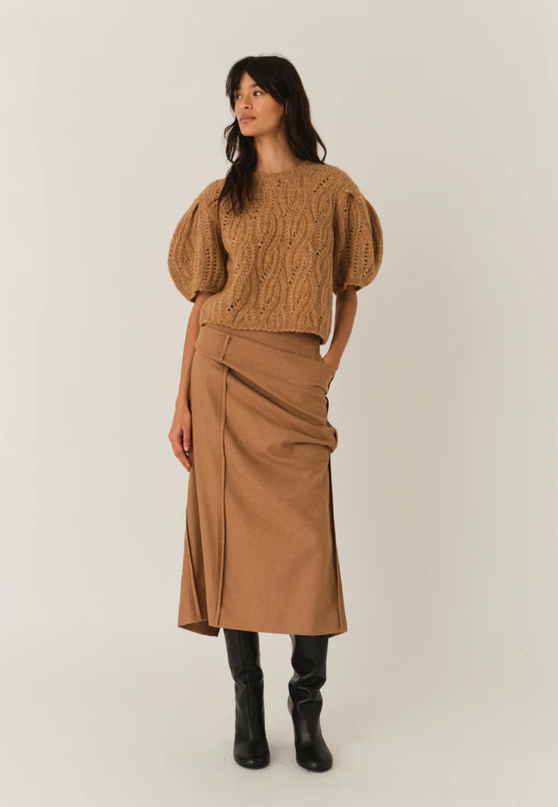 Valentina Strick T-Shirt | Camel