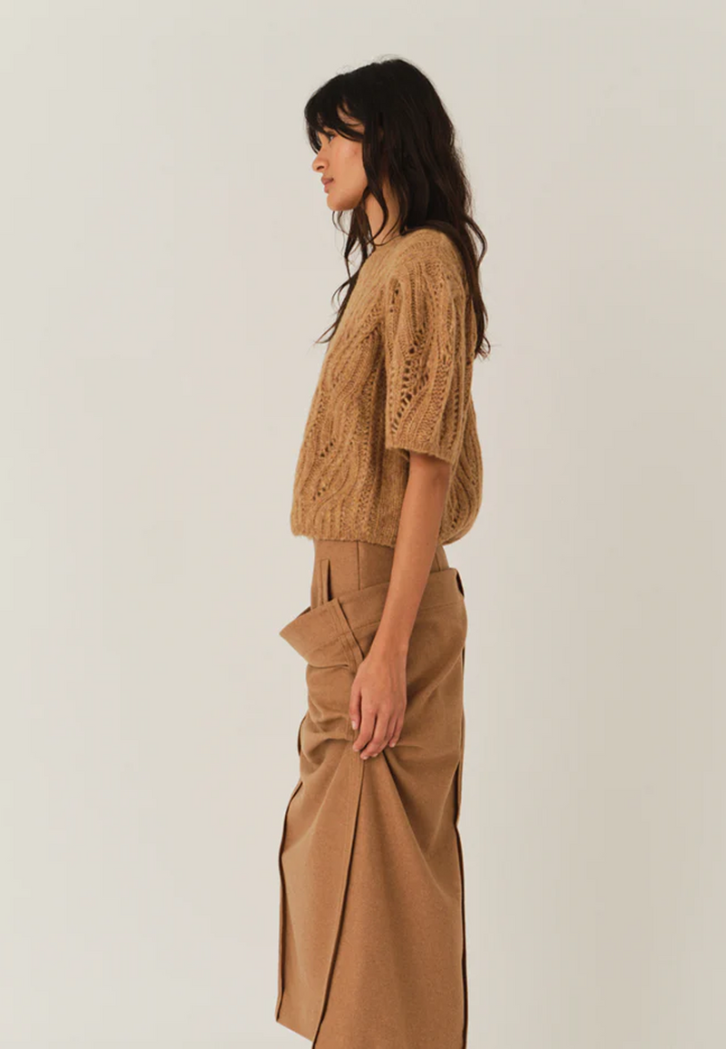 Valentina Strick T-Shirt | Camel