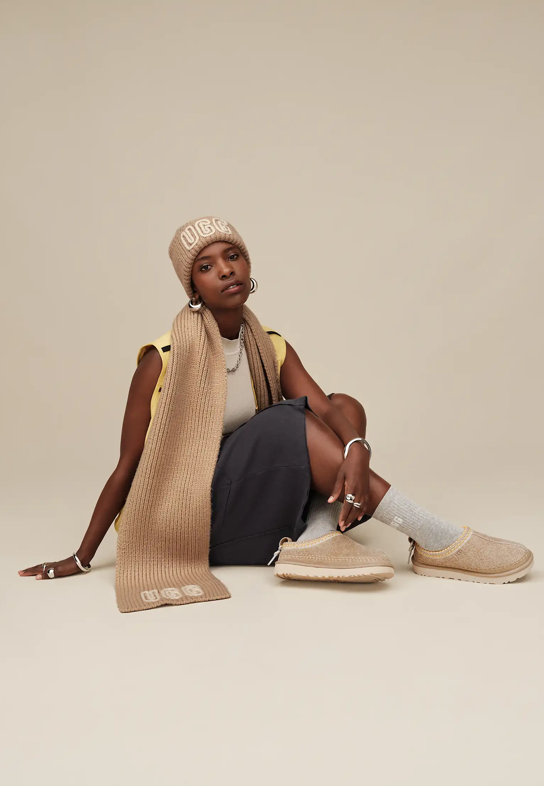 Chunky Crafted Rib Schal | White Pepper