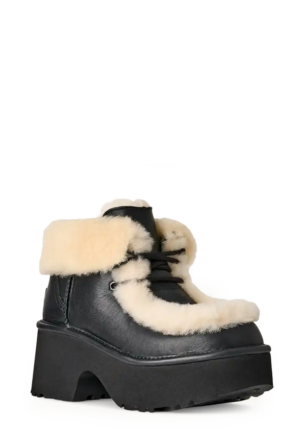 Esmee Leather Lace-Up Boot | Black