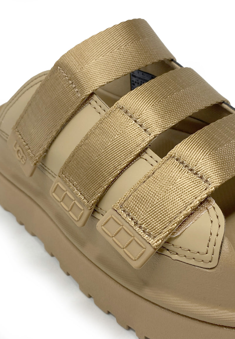 Golden Glow Slide Mules | Dark sand